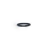 Rare Earth Gallery 2mm titanium ring with black IP plating and half-set black cubic zirconia stones