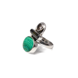 View of Malachite Ring - Oval With Green Tourmaline & Smoky Quartz Sz7