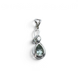 Rare Earth Gallery prasiolite pendant featuring a faceted pear-shaped stone and a small round accent in silver setting
