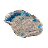 Cavansite Specimen on Quartz Druze and Basaltic Matrix with Lucite Stand