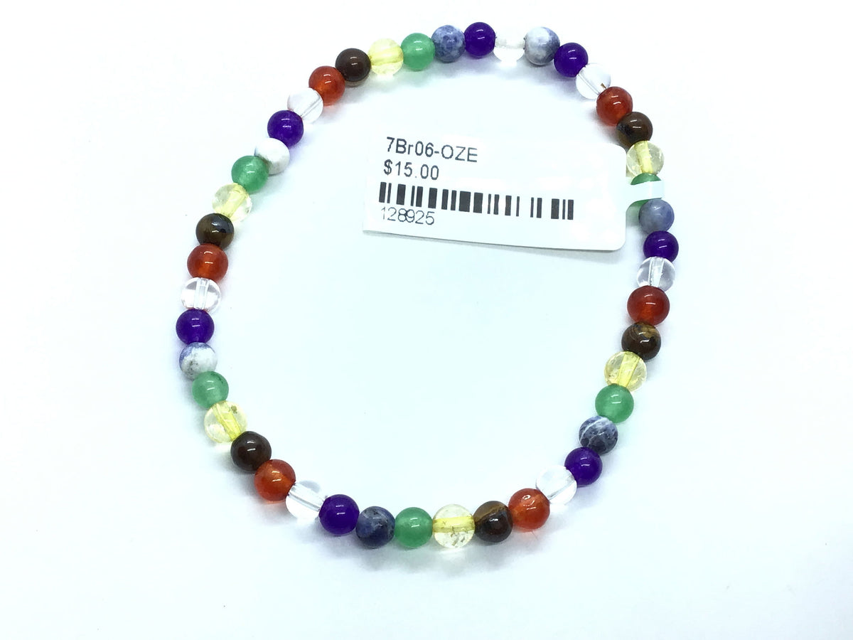 Bracelet perles 7 chakras 4mm