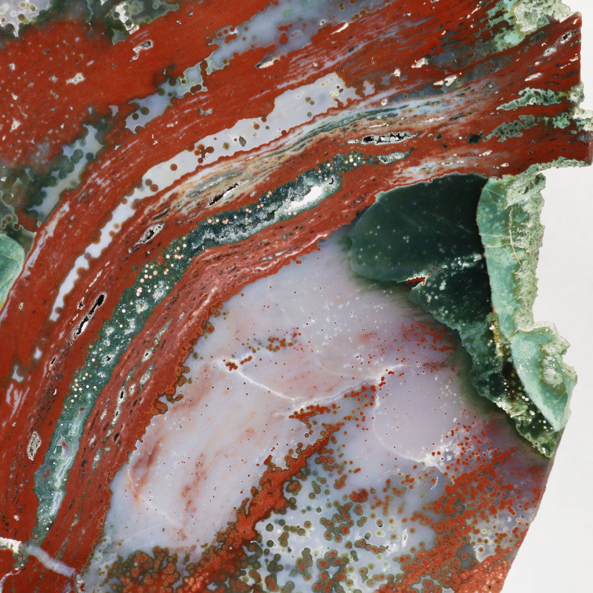 A++ Quality Ocean Jasper Slice on Custom Stand from Madagascar