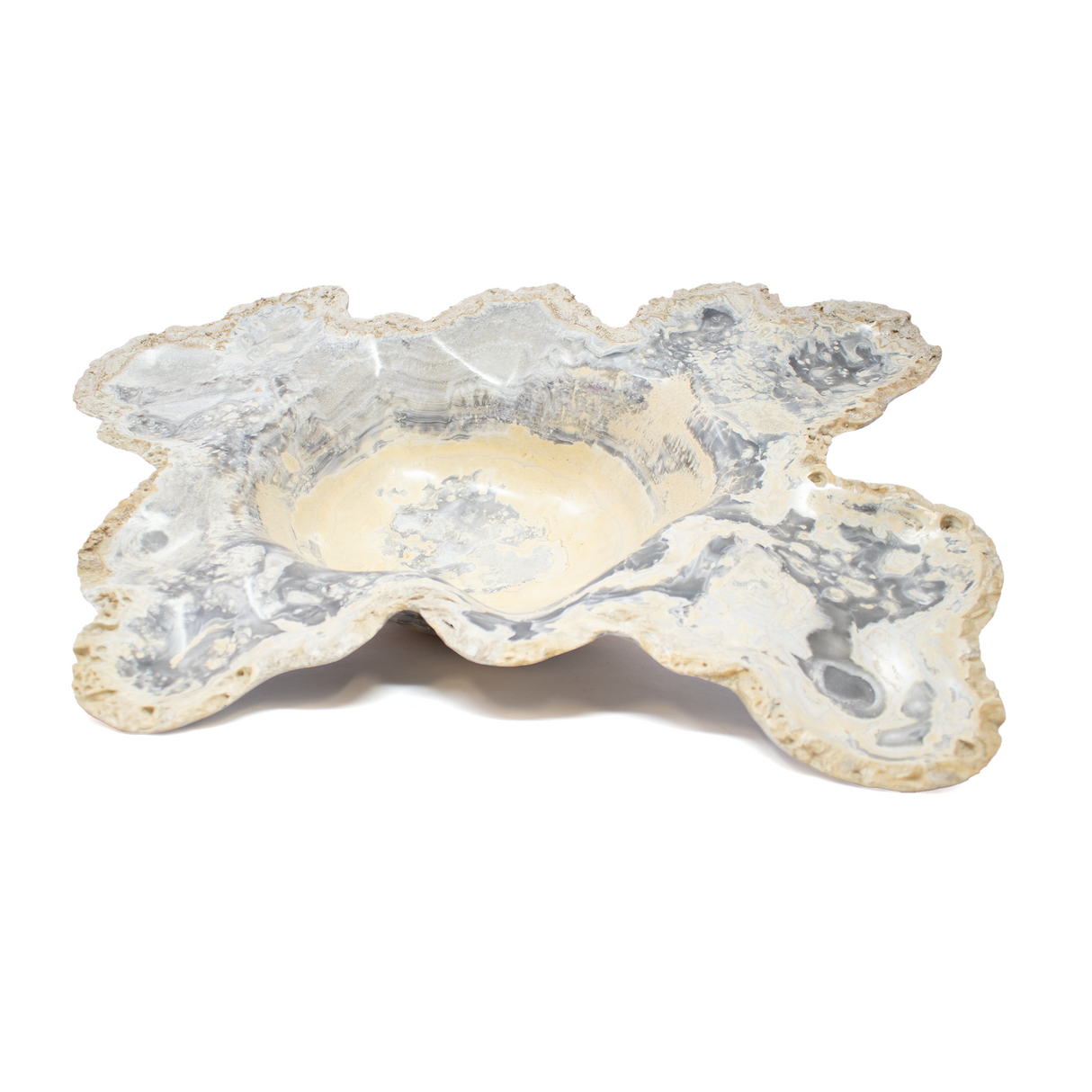 View of High Polished Gray Gold Onyx Bowl