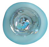 View of Wall Plate Large - Aqua Blue Iridescent