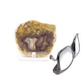 View of Agua Nueva Agate Geode End Cut - Dark Purple With White And Black