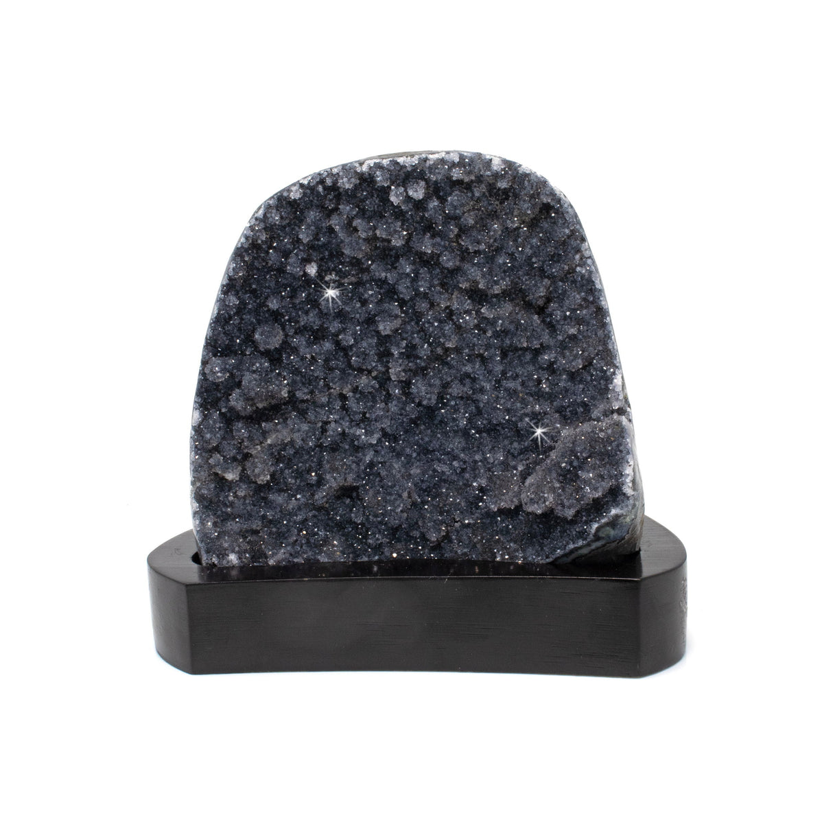 Amethyst Druze Geode on Wood Base