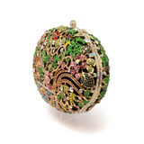 Floral Crystal Purse  with Chain - Multicolor