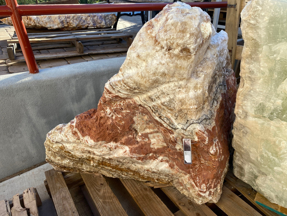 Aqua Serpentine Onyx Fountain - Red B& On Boulder "Submarine"