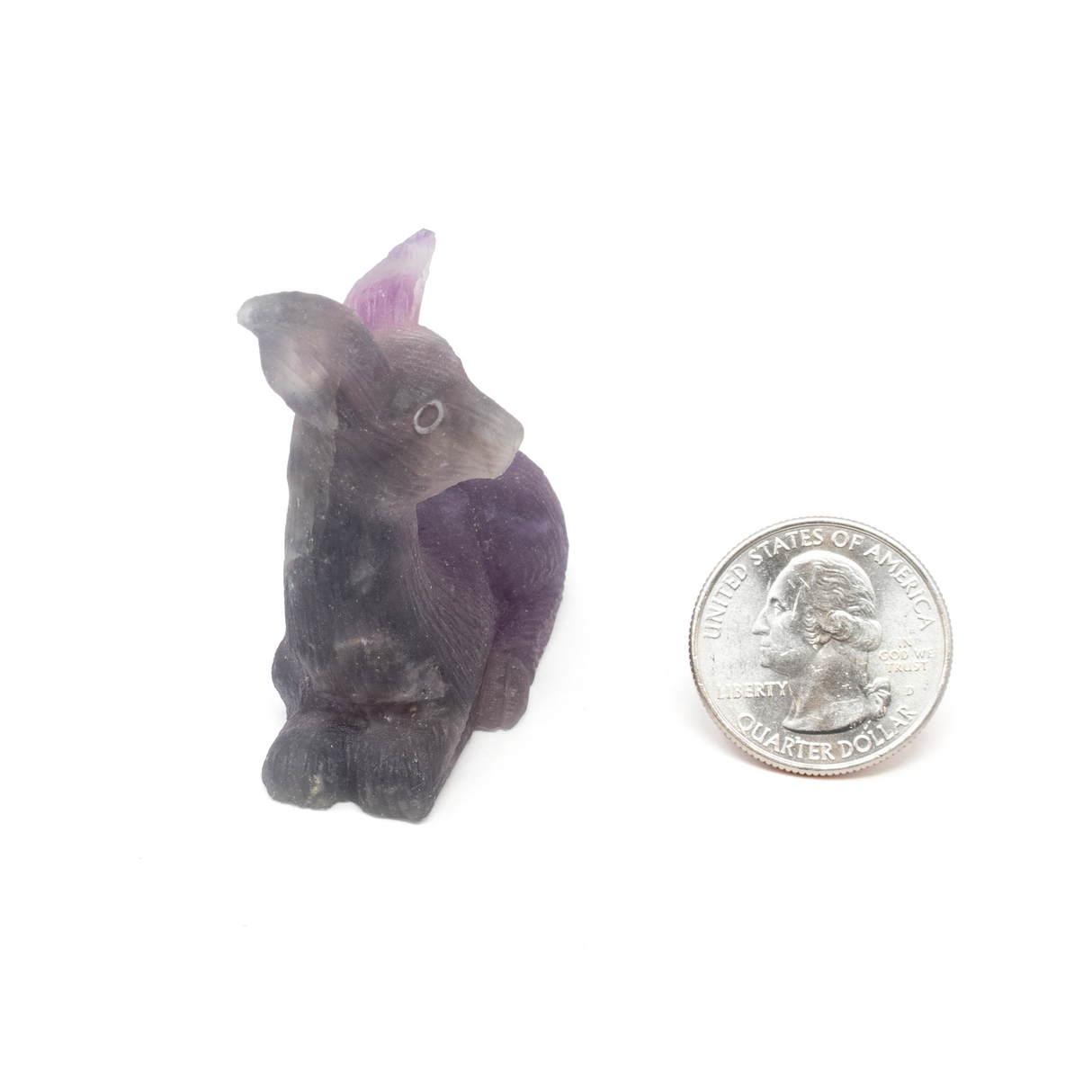 View of Purple Fluorite Deer Carving
