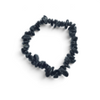 Rare Earth Gallery black tourmaline chip bracelet with polished irregular gemstone beads on an elastic band