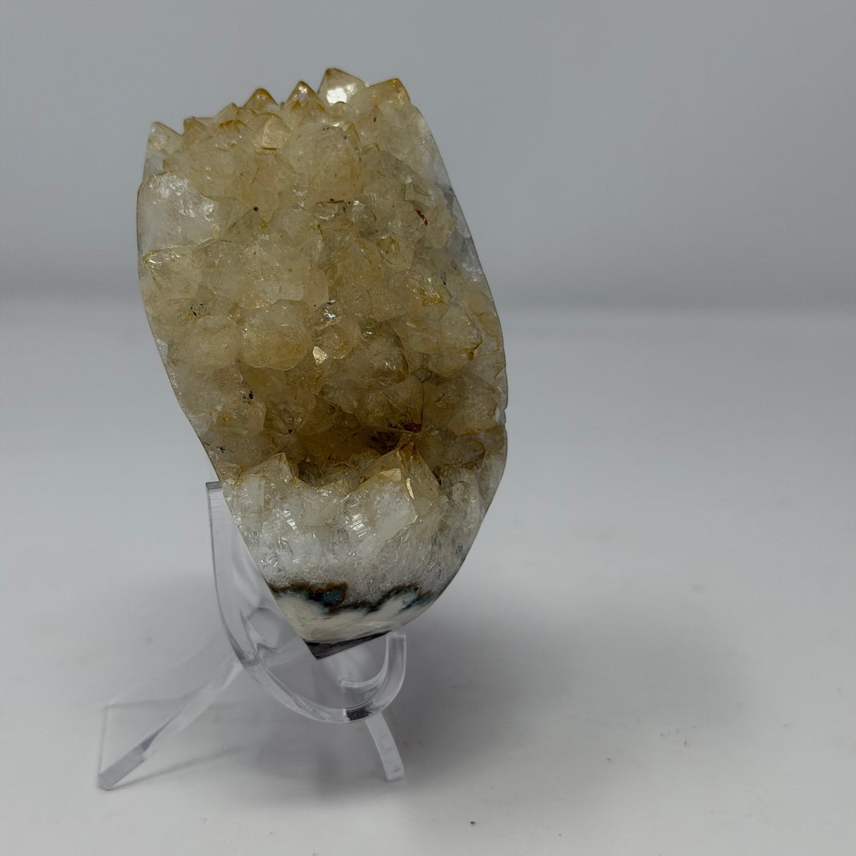 Polished Natural Citrine Crystal Stalactite Knobs on Lucite Stand