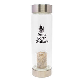 View of Rare Earth Gallery Water Bottle - Rutilated Quartz Filled Dome