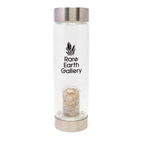 View of Rare Earth Gallery Water Bottle - Rutilated Quartz Filled Dome