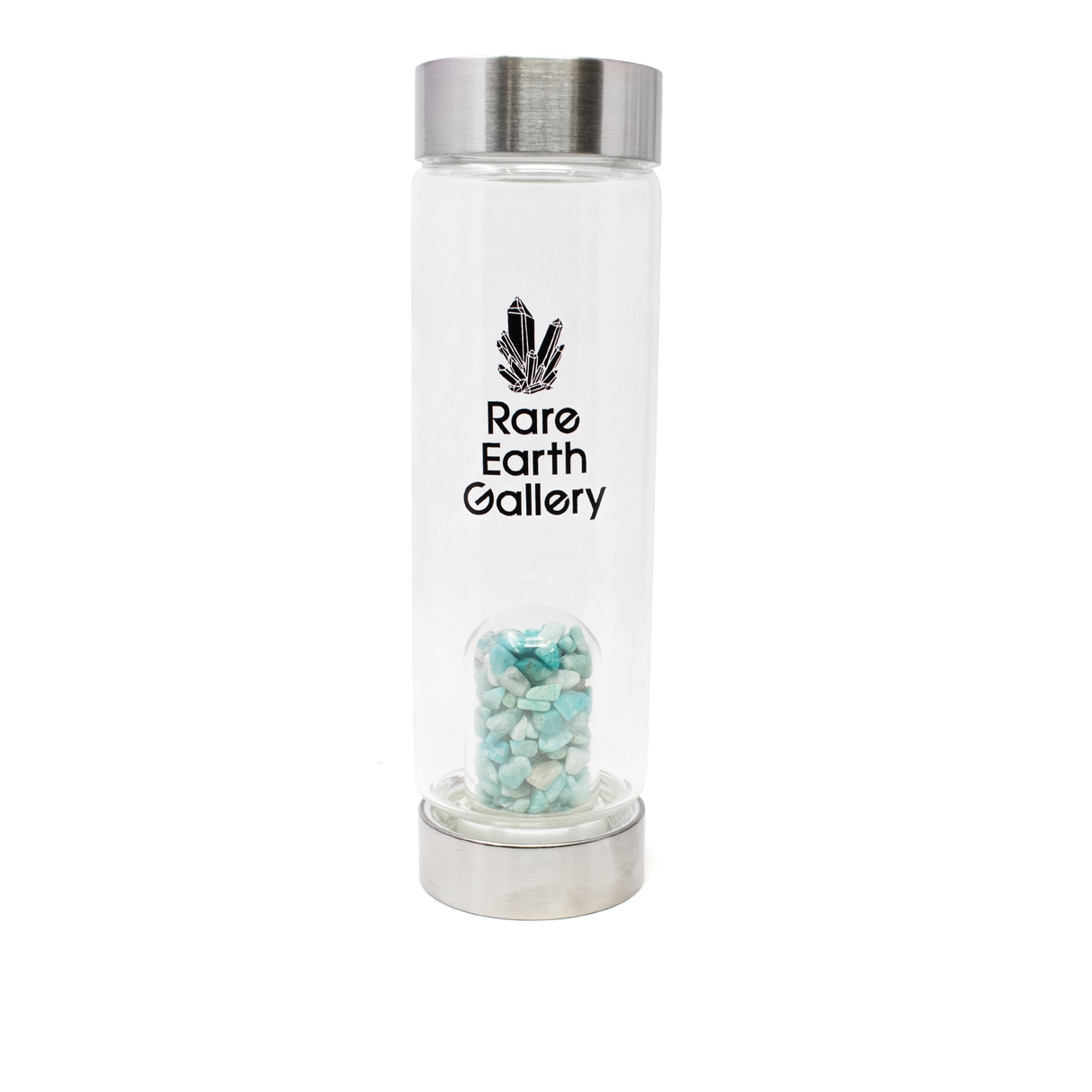 View of Rare Earth Gallery Water Bottle - Amazonite Filled Dome