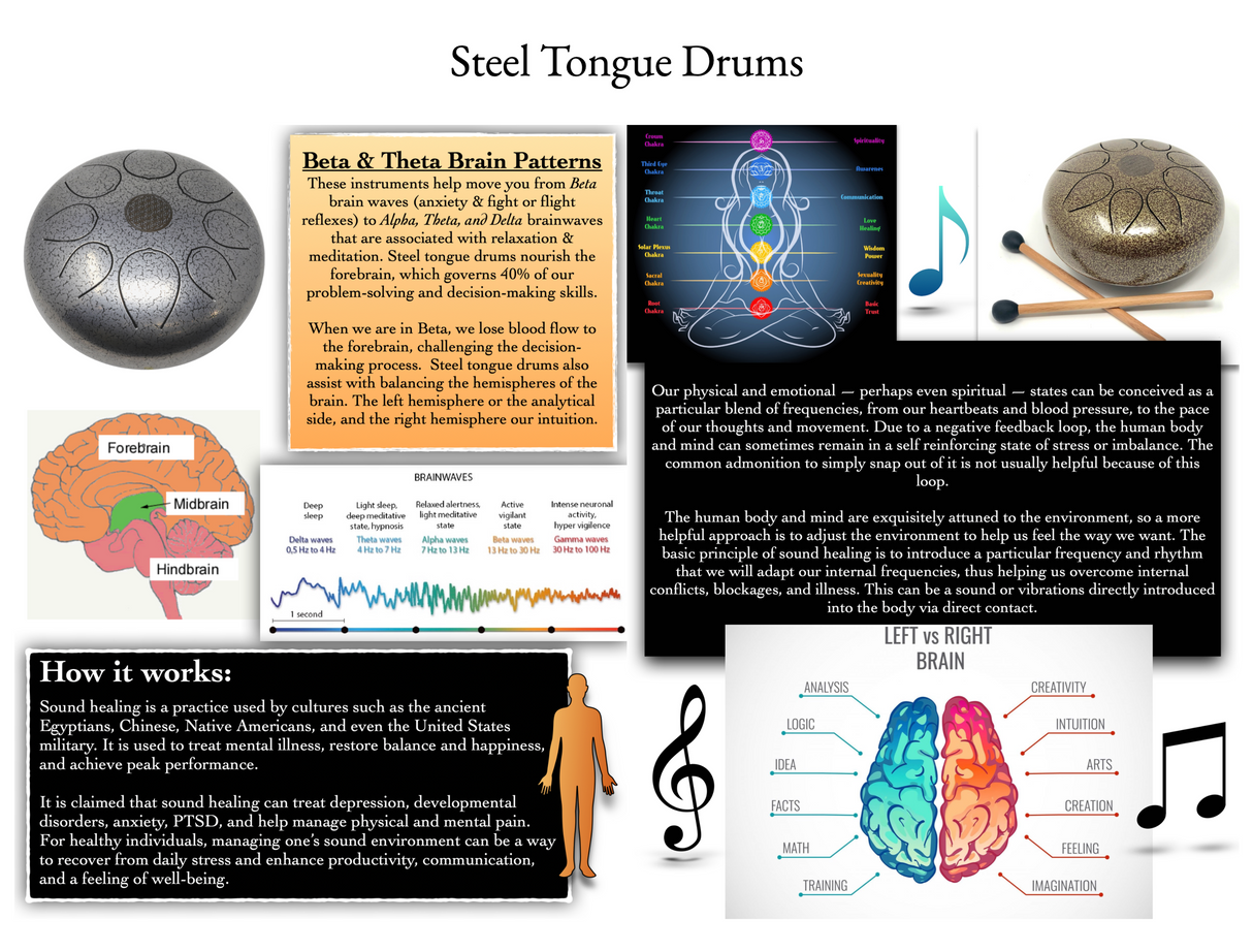 30cm Pentatonic Steel Singing Drum - Metal Red