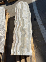 Zebra Fossil Onyx Pillar Fountain - 1 Hole & 2 Cut Sides