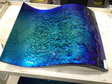 Dichroic Glass Table Top Vessel - Wave Blue & Green
