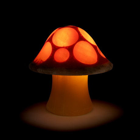 View of Shroominary Luminary - Small Orange Mushroom Lamp