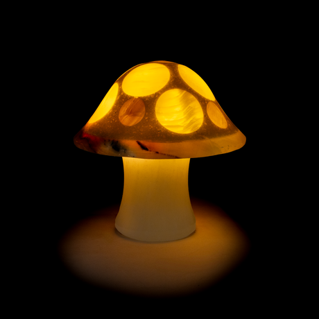 View of Shroominary Luminary - Small Yellow Mushroom Lamp