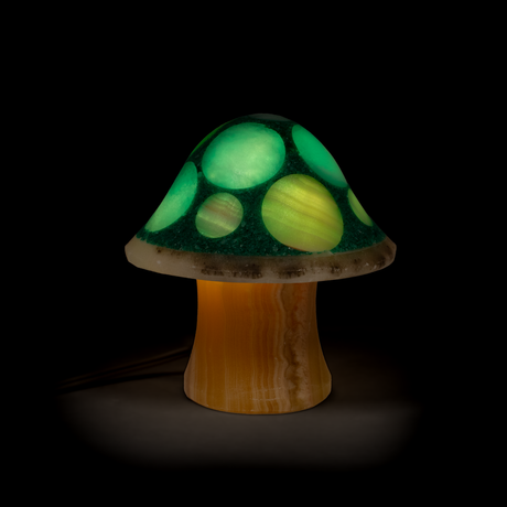 View of Shroominary Luminary - Small Green Mushroom Lamp