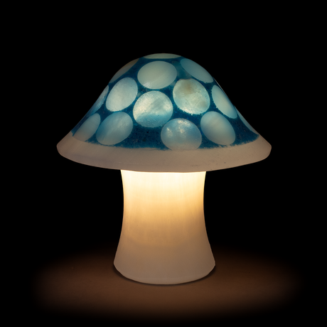 View of Shroominary Luminary - Small Blue Mushroom Lamp
