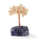 Gemstone Beaded Crystal Tree On Fluorite Base