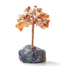 Gemstone Beaded Crystal Tree On Fluorite Base