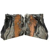 Michigan Native Vein Copper Bookends with Bold Center Vein - Cut & Cork Base