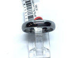 Polished silver tungsten domed band with a mirror finish