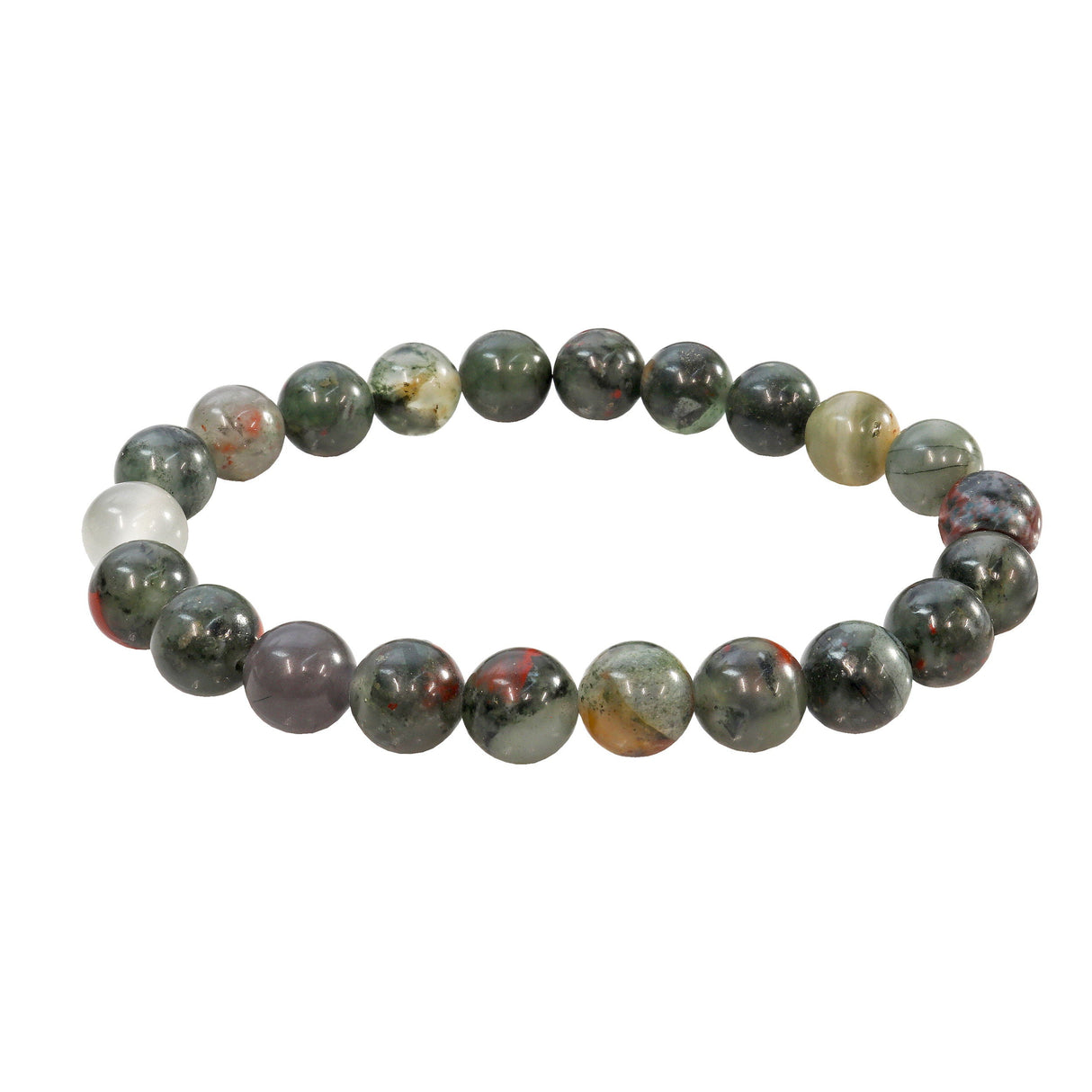 Bloodstone Beaded Bracelet (African Seftonite) 8mm Rounds