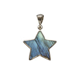 Labradorite Star Pendant - Simple 5 Sided Star with Silver Bezel