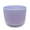 Frosted lavender amethyst quartz singing bowl, 10-inch, showing smooth matte exterior