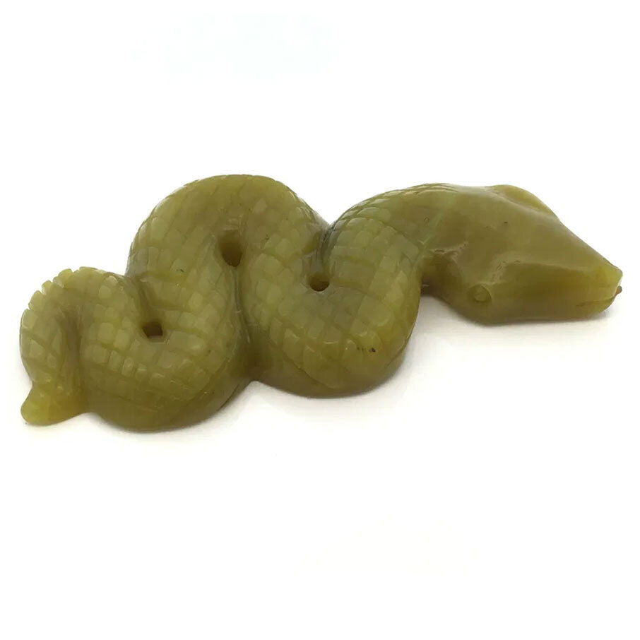 Lemon Jade 4" Snake Ready-to-Strike Carving