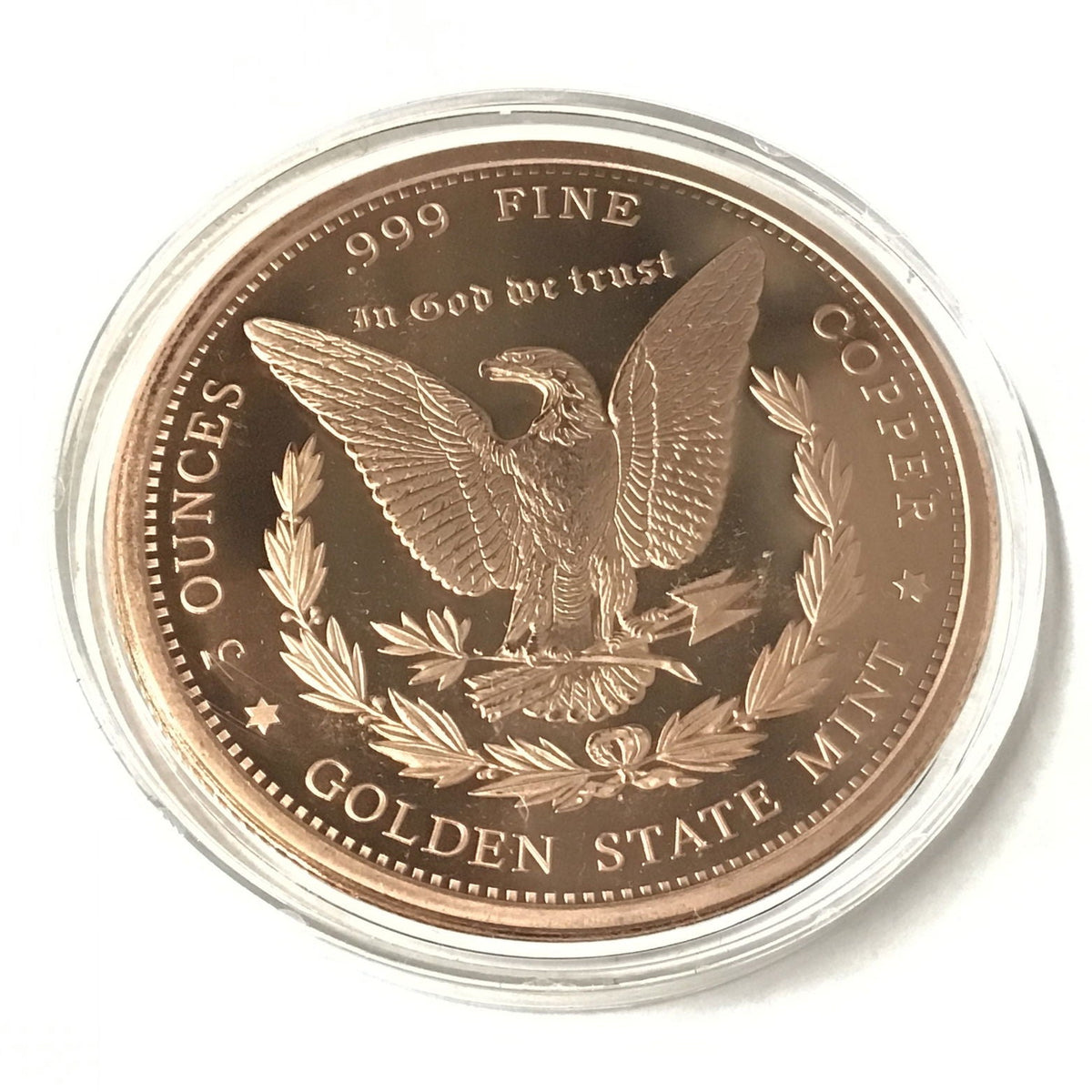 Pièce de monnaie en cuivre pur 999 Liberté 5oz avec profil de Liberté et aigle chauve au dos