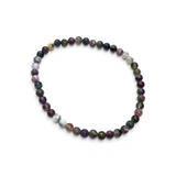 Rare Earth Gallery 4mm stretch bracelet featuring multi-colored natural tourmaline gemstone beads