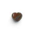 Rare Earth Gallery Arizona petrified wood heart ring with a sterling silver rope bezel and scalloped edge.