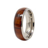 8mm Domed Titanium Ring With Rosewood Inlay