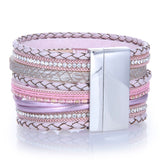 Pink Tree of Life Wrap Bracelet - Sacred Geometry with Magnetic Clasp