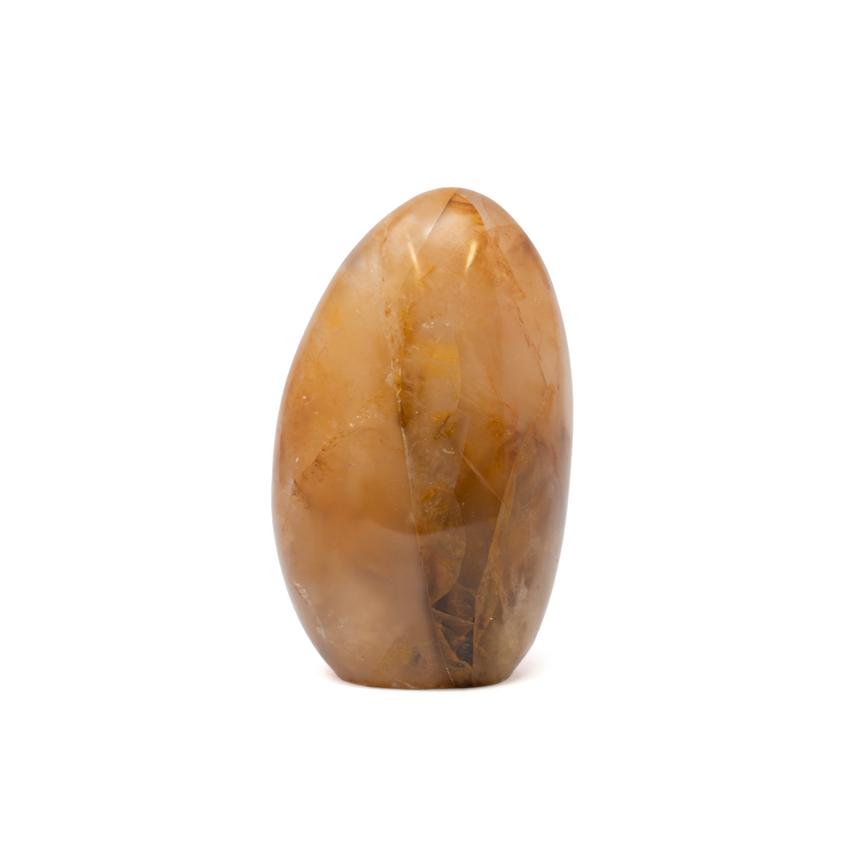 Golden Healer Freeform Polished With Cut Base - Dark Yellow Hematoid Quartz