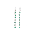 View of Emerald Dangle Earrings - 7 Faceted Rounds - Prong Set