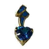 Pendentif incrusté d'opale bleue avec vermeil en or et topaze bleue de Londres (oxydes de zirconium)