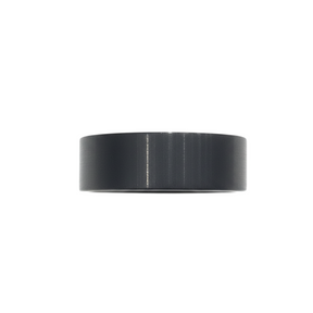 Rare Earth Gallery 9mm black tungsten ring with a brushed finish and pipe cut design
