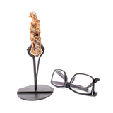 View of Michigan Native Copper In 3 - Pronged Tension Fit Stand With Freckled White Body