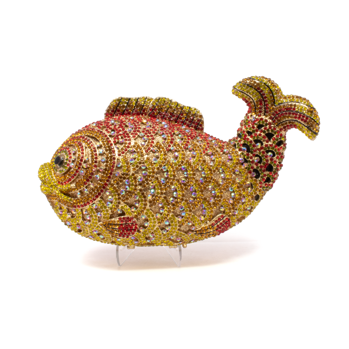 Fish Crystal Purse with Chain - Warm Hues