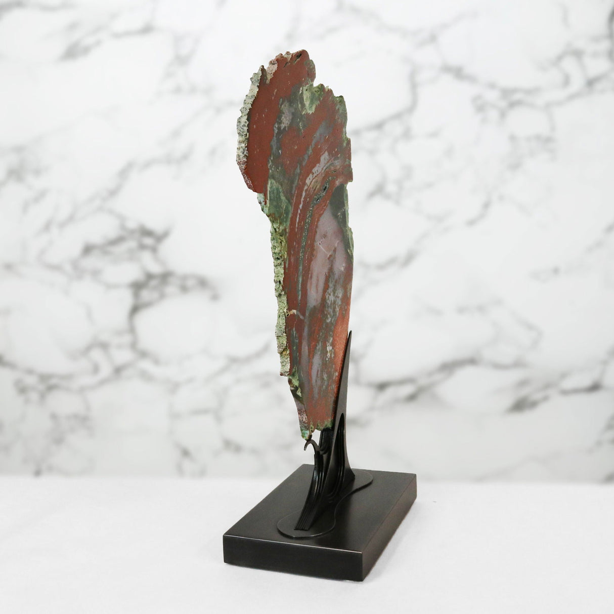 A++ Quality Ocean Jasper Slice on Custom Stand from Madagascar