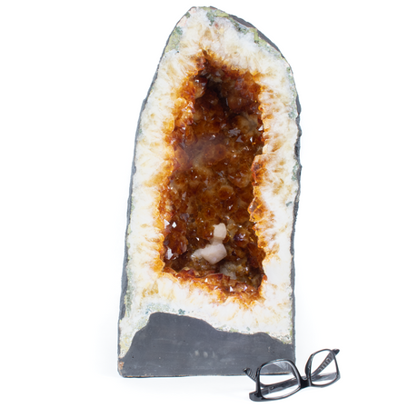 View of Citrine Cathedral With Brillant White Calcite In Center