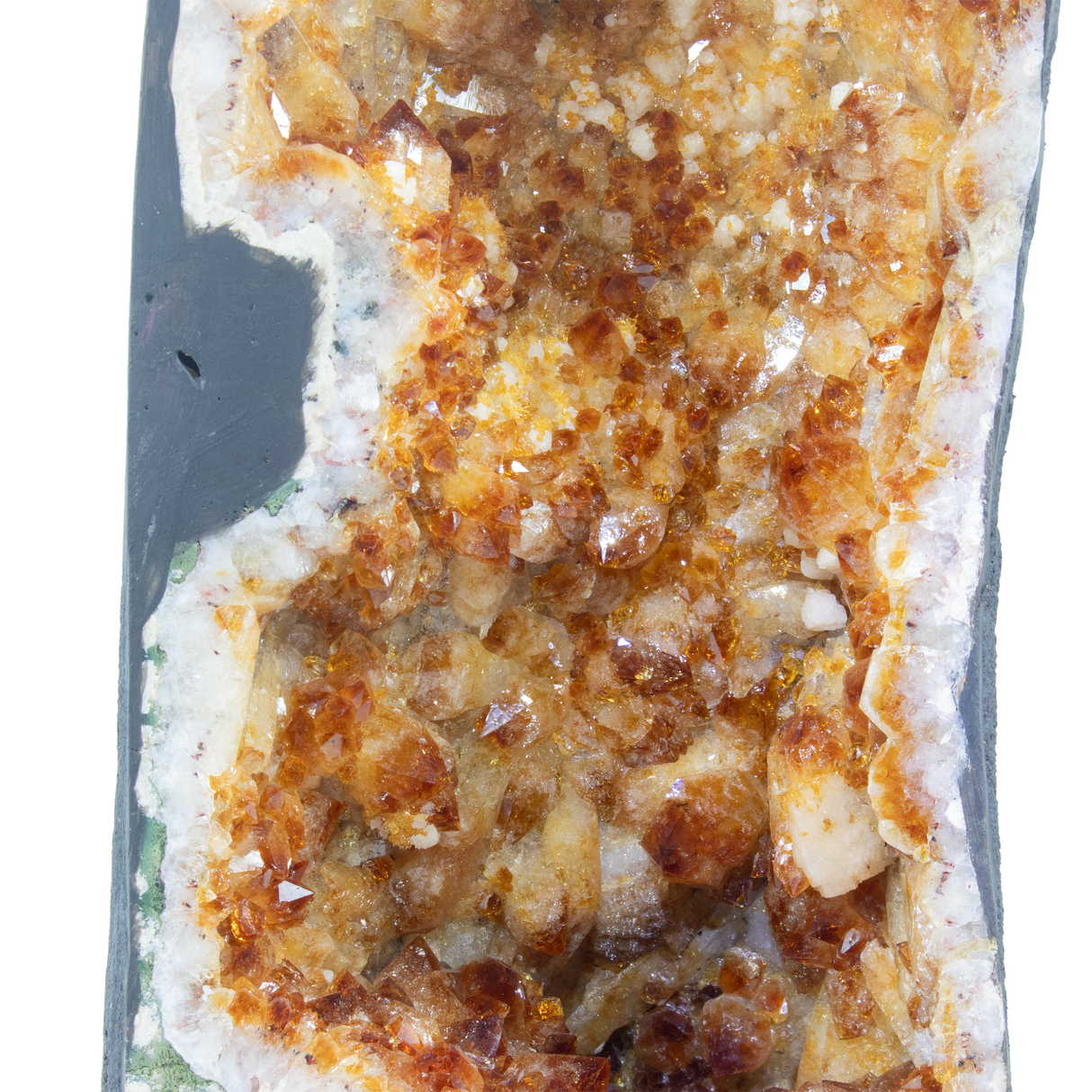 Citrine Cathedral With Agate Bulb On Side & Calcite Inclusion