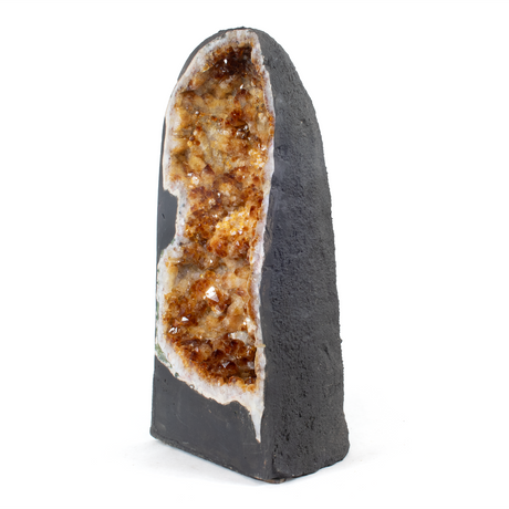 View of Citrine Cathedral With Agate Bulb On Side & Calcite Inclusion