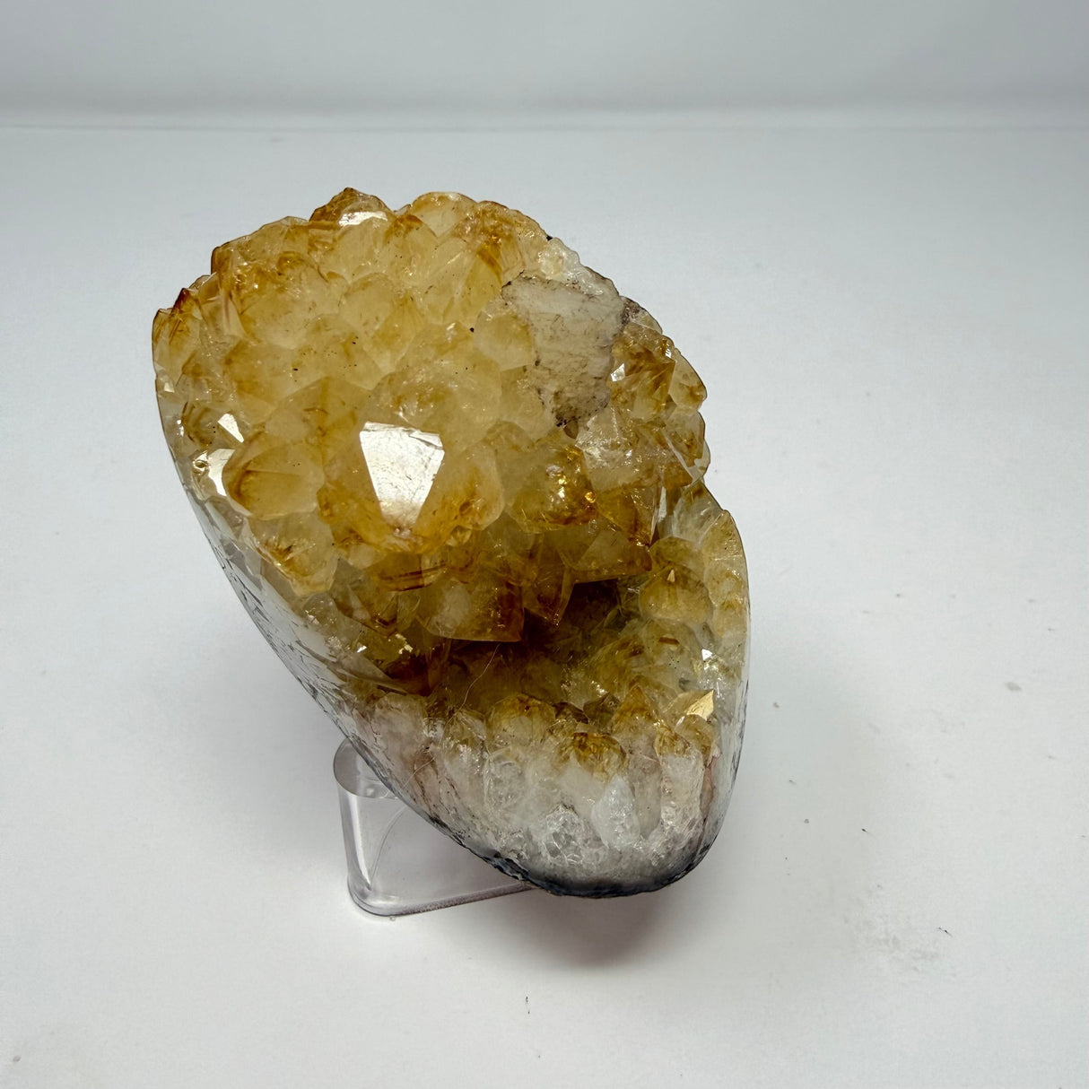 Polished Natural Citrine Crystal Stalactite Knobs on Lucite Stand