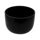 Glossy black 10-inch gem-infused quartz crystal singing bowl with dark open interior